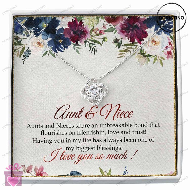 Aunt Necklace Niece Necklace Aunt And Niece Gift  Necklace For Aunt Unbreakable Bond Gift  Love Kn Doristino Awesome Necklace